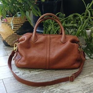 Fossil Tan Leather Satchel